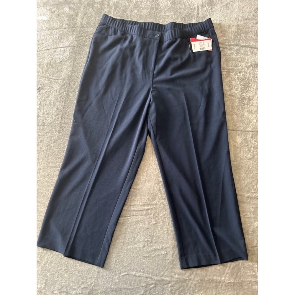 Maggie Barnes Secret Slimmer Navy Blue Dress Pants 20WP Petite Plus‎ 287804